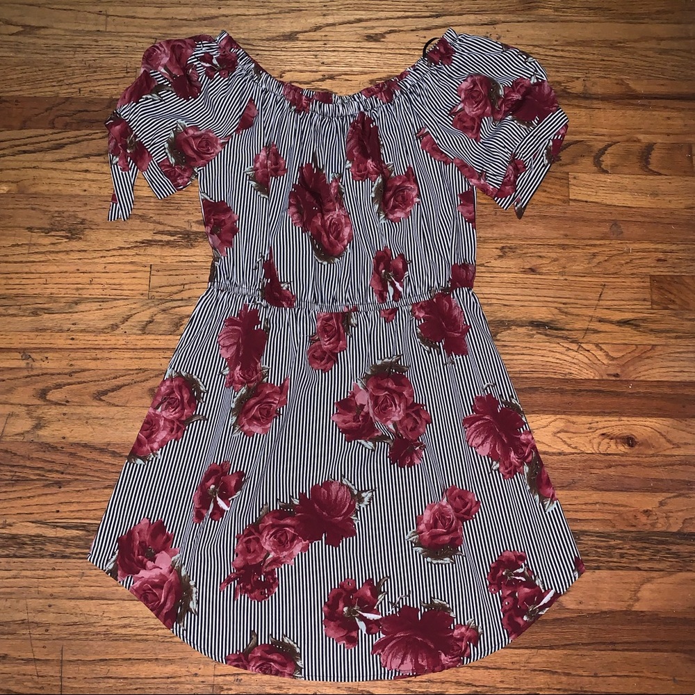 Striped and Floral Dress